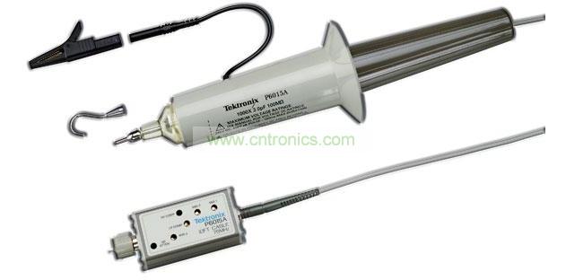 針對(duì)高壓測(cè)量推出的泰克P6015A是一種額定電壓高達(dá)20kV DC、峰值電壓可達(dá)40kV(100ms脈寬)的單端無(wú)源探頭
