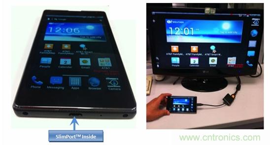 采用SlimPort接口技術(shù)的新一代Google Nexus手機(jī)樣機(jī)。