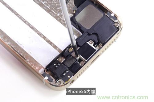 土豪金iPhone 5S拆解：內(nèi)部結(jié)構(gòu)升級，維修難度增加
