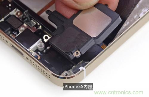 土豪金iPhone 5S拆解：內(nèi)部結(jié)構(gòu)升級，維修難度增加