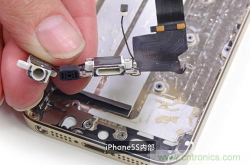 土豪金iPhone 5S拆解：內(nèi)部結(jié)構(gòu)升級，維修難度增加
