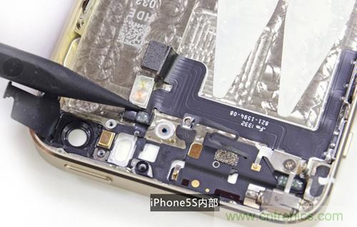 土豪金iPhone 5S拆解：內(nèi)部結(jié)構(gòu)升級，維修難度增加