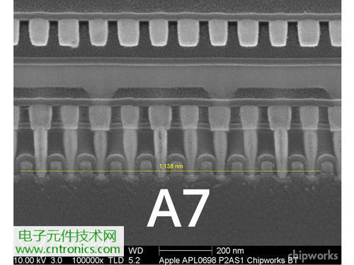 iPhone 5S芯片級拆解，顯微鏡下的A7處理器揭秘