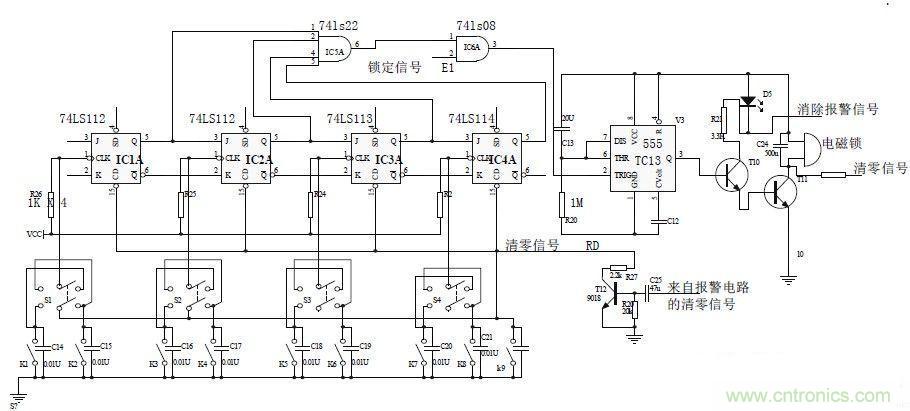 鍵盤輸入、密碼修改、密碼檢測(cè)、開鎖、執(zhí)行電路