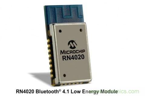 Microchip公司的RN4020模塊集成了包括天線(xiàn)在內(nèi)完整的低功耗藍(lán)牙射頻電路。RN4020采用密封的10mm x17mm x 2mm封裝，內(nèi)置有板載陶瓷天線(xiàn)、2.4GHz的低功耗藍(lán)牙收發(fā)器、帶完整的嵌入式低功耗藍(lán)牙協(xié)議棧的微控制器以及UART和USB接口。