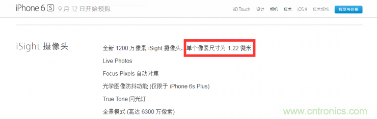 iPhone 6s告別800萬像素，探秘新攝像頭“1.22微米像素”