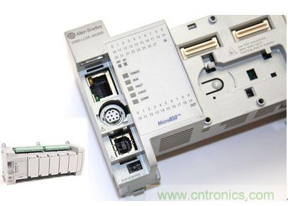 圖1：Allen-Bradley Micro850可編程邏輯控制器(PLC)的價格約為500美元，是高度堅固、可配置、隔離性和易用性方面的標(biāo)桿，盡管有PC/嵌入式計算設(shè)備的競爭，仍在工廠自動化領(lǐng)域中保持著強(qiáng)勢地位。