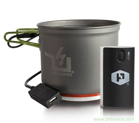 圖6：Powerpot設(shè)備利用熱源發(fā)電，使用者能一邊烹煮食物一邊為移動設(shè)備充電。