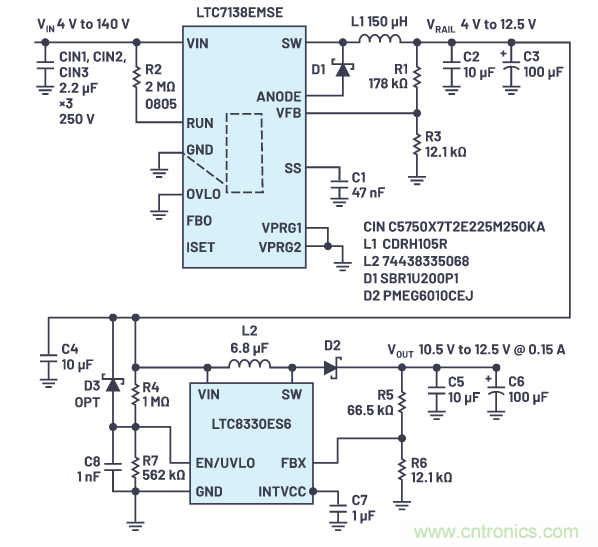 在源電壓5 V至140 V的電氣系統(tǒng)中，如何維持偏置電壓呢？