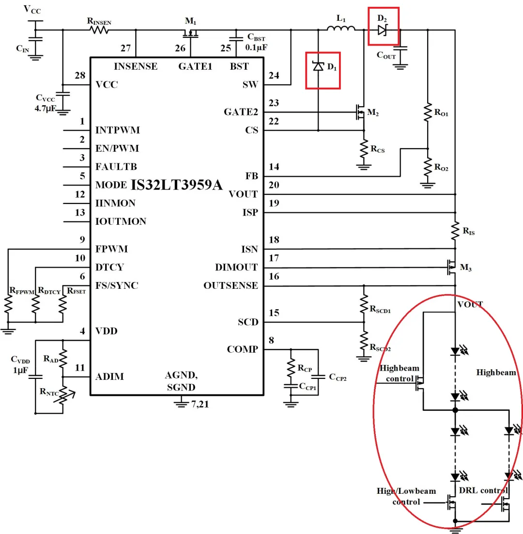 如何解決單芯片驅(qū)動HB/LB/DRL,LED負載切換電流過沖？